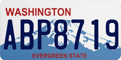 WA license plate ABP8719