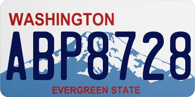 WA license plate ABP8728