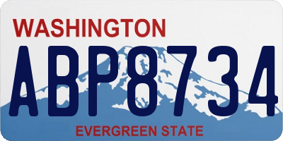 WA license plate ABP8734
