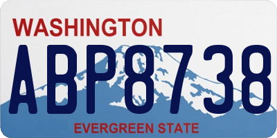 WA license plate ABP8738