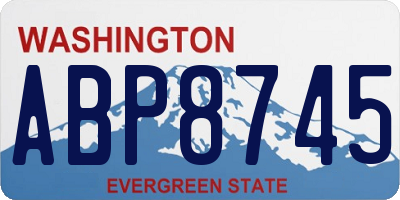 WA license plate ABP8745