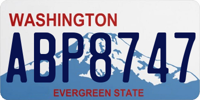 WA license plate ABP8747