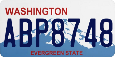 WA license plate ABP8748