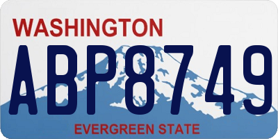 WA license plate ABP8749