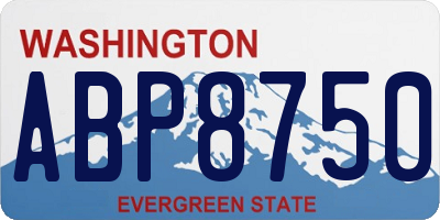 WA license plate ABP8750