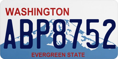 WA license plate ABP8752