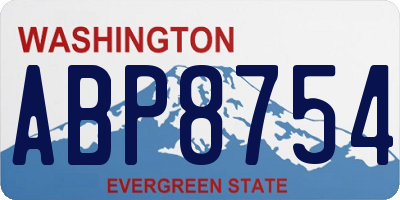 WA license plate ABP8754