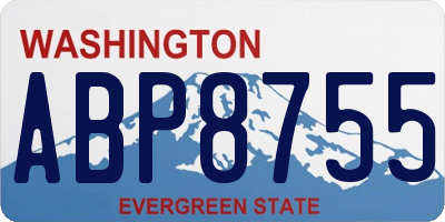 WA license plate ABP8755