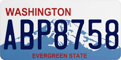 WA license plate ABP8758