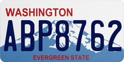 WA license plate ABP8762