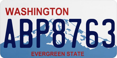 WA license plate ABP8763