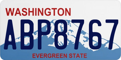 WA license plate ABP8767