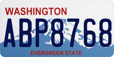WA license plate ABP8768