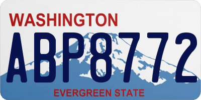 WA license plate ABP8772