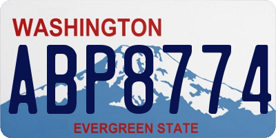 WA license plate ABP8774