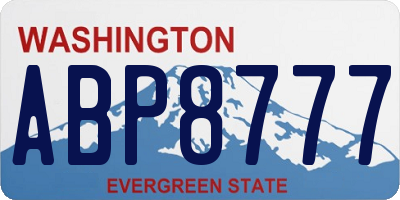 WA license plate ABP8777