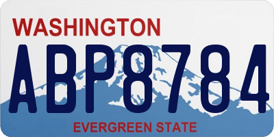 WA license plate ABP8784