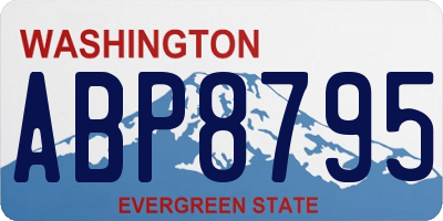 WA license plate ABP8795