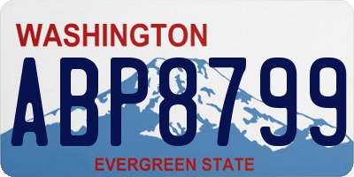 WA license plate ABP8799