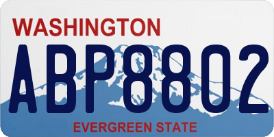 WA license plate ABP8802
