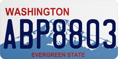 WA license plate ABP8803