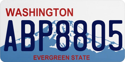 WA license plate ABP8805