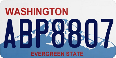 WA license plate ABP8807