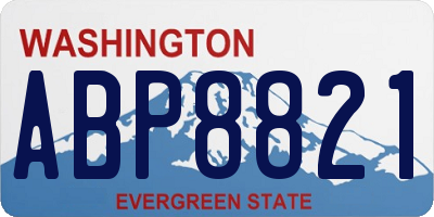 WA license plate ABP8821