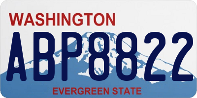 WA license plate ABP8822