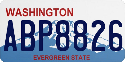 WA license plate ABP8826