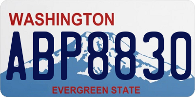 WA license plate ABP8830