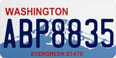 WA license plate ABP8835