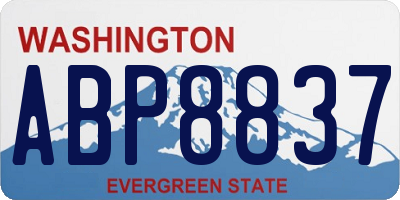 WA license plate ABP8837
