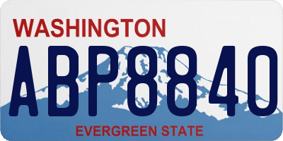 WA license plate ABP8840