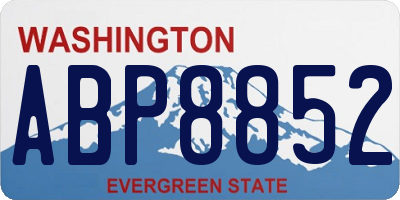 WA license plate ABP8852