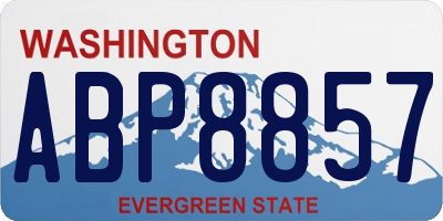 WA license plate ABP8857