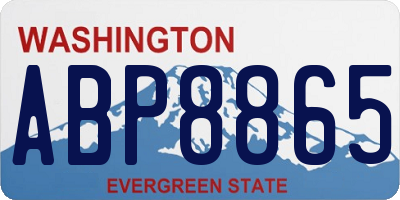 WA license plate ABP8865