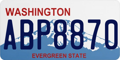 WA license plate ABP8870