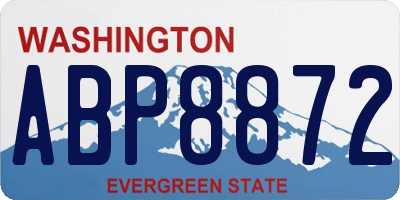 WA license plate ABP8872