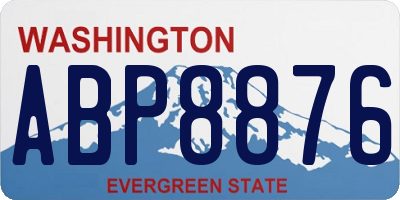 WA license plate ABP8876