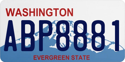 WA license plate ABP8881
