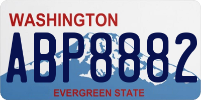 WA license plate ABP8882