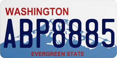 WA license plate ABP8885