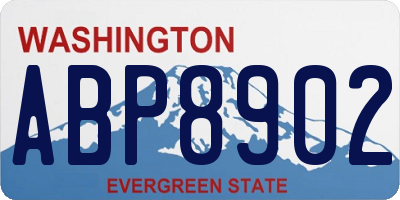 WA license plate ABP8902