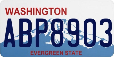 WA license plate ABP8903