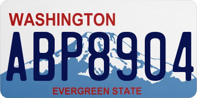 WA license plate ABP8904