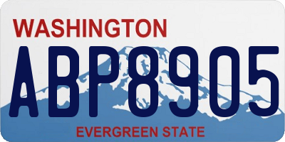 WA license plate ABP8905