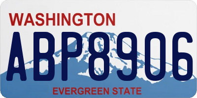 WA license plate ABP8906