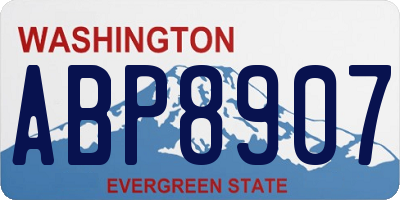 WA license plate ABP8907