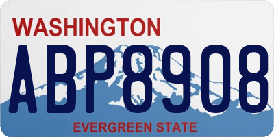 WA license plate ABP8908